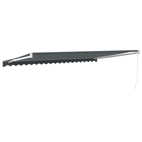 Markise Einziehbar Anthrazit 5x3 m Stoff und Aluminium