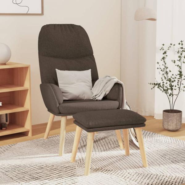 ARDEBO.de - Relaxsessel mit Hocker Taupe Stoff