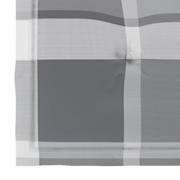 Gartenstühle Graue Karomuster-Kissen 6 Stk. Massivholz Teak