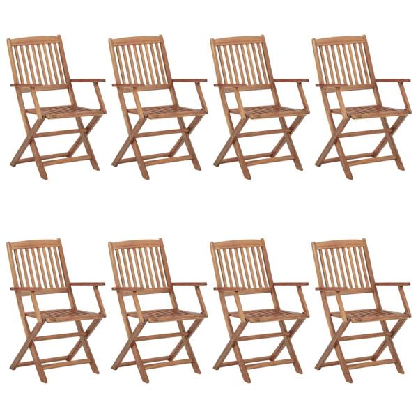 Klappbare Gartenstühle 8 Stk. mit Kissen Massivholz Akazie