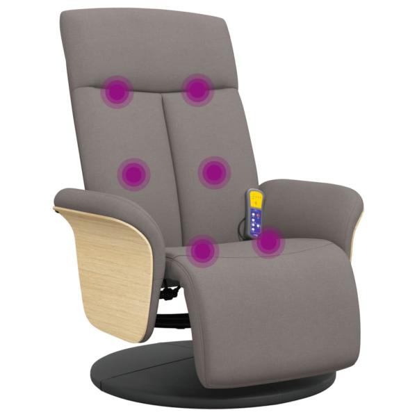 Massagesessel mit Fußteil Taupe Stoff