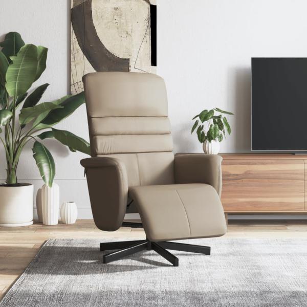 ARDEBO.de - Relaxsessel mit Fußteil Cappuccino-Braun Kunstleder