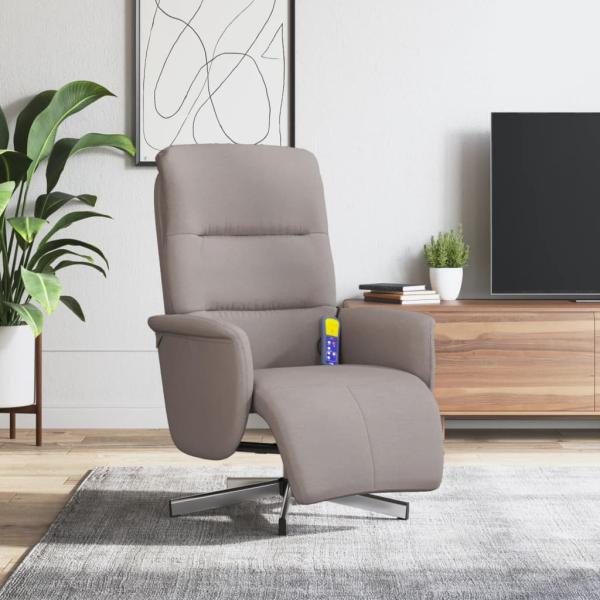 ARDEBO.de - Massagesessel mit Fußteil Taupe Stoff