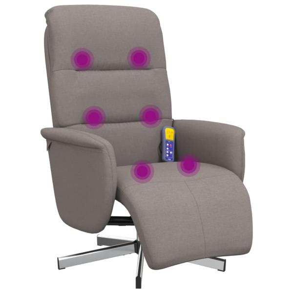 Massagesessel mit Fußteil Taupe Stoff