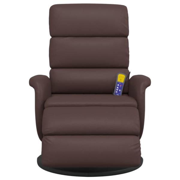 Massagesessel mit Fußteil Braun Kunstleder