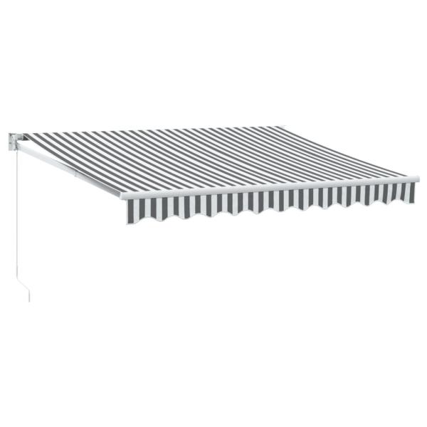 Markise Einziehbar Anthrazit und Weiß 3x2,5 m Stoff & Aluminium