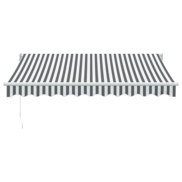 Markise Einziehbar Anthrazit und Weiß 3x2,5 m Stoff & Aluminium
