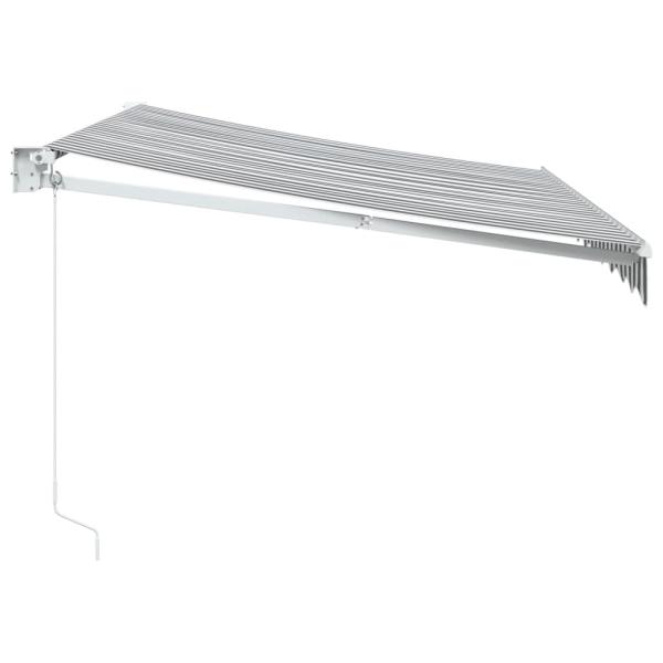 Markise Einziehbar Anthrazit und Weiß 3x2,5 m Stoff & Aluminium