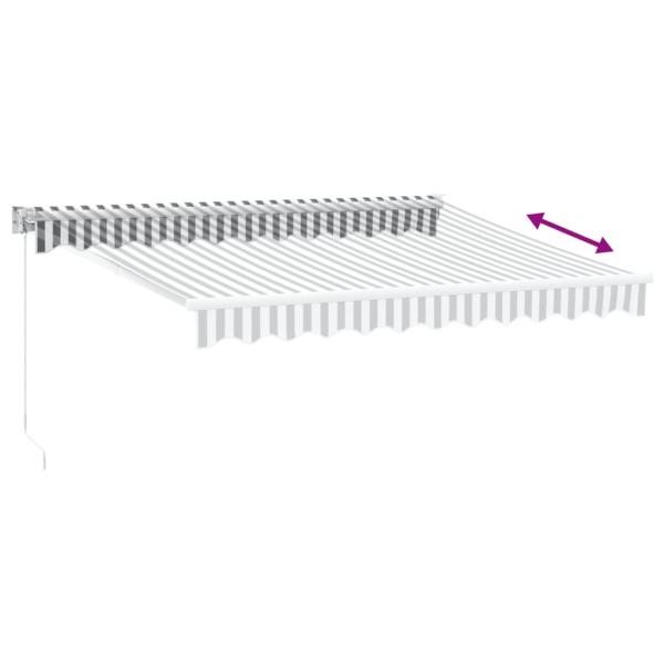 Markise Einziehbar Anthrazit und Weiß 3x2,5 m Stoff & Aluminium