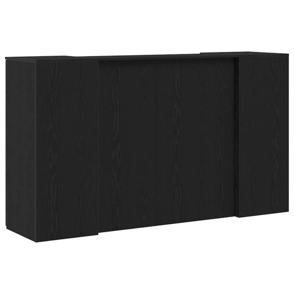 ARDEBO.de - Empfangstheke Schwarz Eichen-Optik 180x50x103,5cm Holzwerkstoff