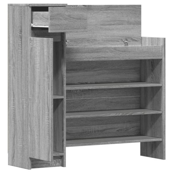 Schuhschrank Grau Sonoma 100,5x28x100 cm Holzwerkstoff