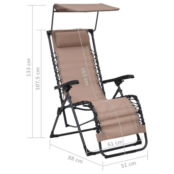 Liegestuhl Klappbar Textilene Taupe