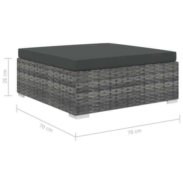 10-tlg. Garten-Lounge-Set mit Auflagen Poly Rattan Grau