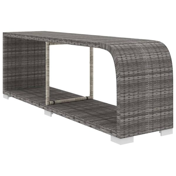 10-tlg. Garten-Lounge-Set mit Auflagen Poly Rattan Grau