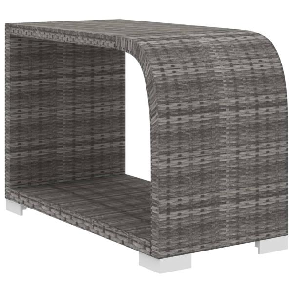 10-tlg. Garten-Lounge-Set mit Auflagen Poly Rattan Grau