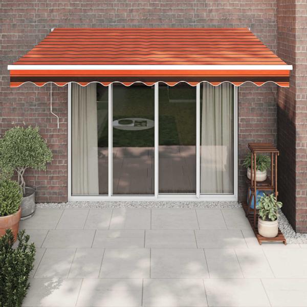 ARDEBO.de - Elektrische Markise mit Kurbel Orange und Braun 3x2,5 m