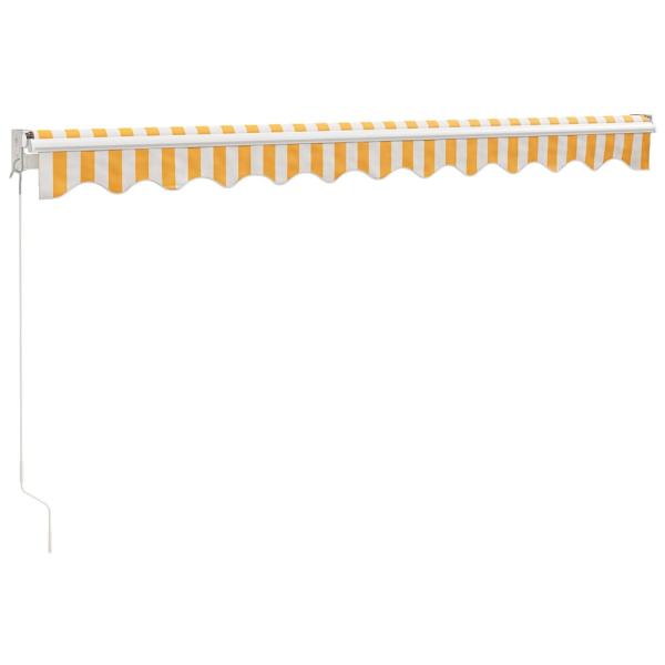 Markise Einziehbar Gelb und Weiß 3,5x2,5 m Stoff und Aluminium