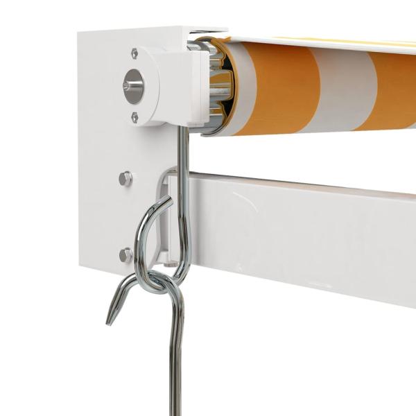Markise Einziehbar Gelb und Weiß 3,5x2,5 m Stoff und Aluminium