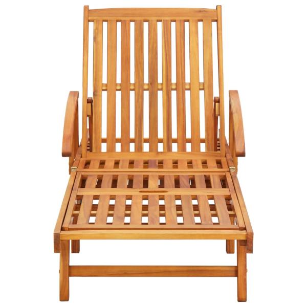 Sonnenliegen 2 Stk. mit Tisch und Auflagen Massivholz Akazie