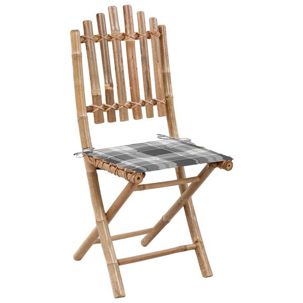 Klappbare Gartenstühle 2 Stk. mit Kissen Bambus