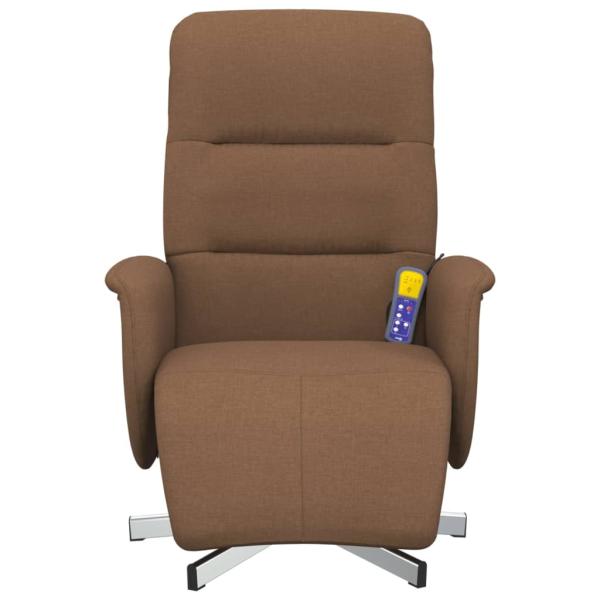 Massagesessel mit Fußteil Braun Stoff
