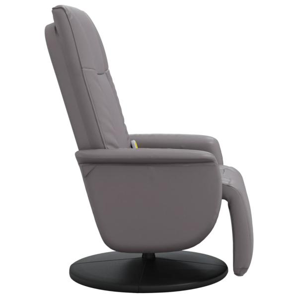 Massagesessel mit Fußteil Grau Kunstleder