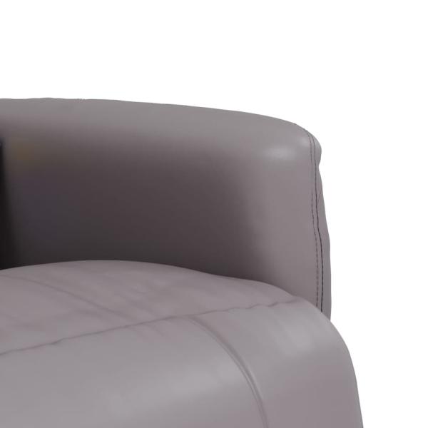 Massagesessel mit Fußteil Grau Kunstleder
