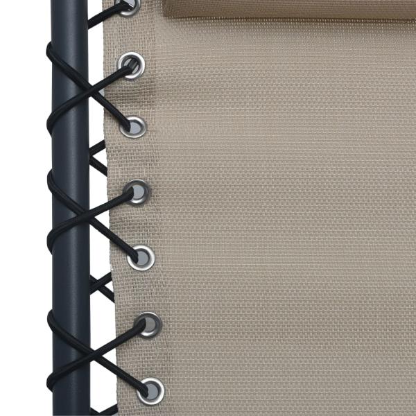 Klappbarer Liegestuhl Taupe Textilene