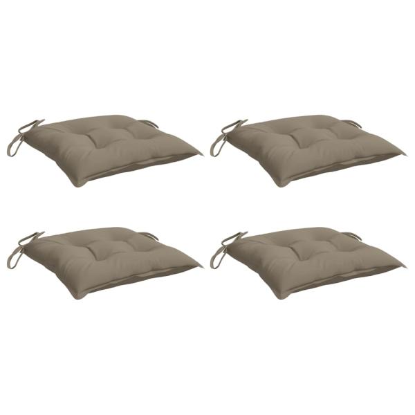 Stuhlkissen 4 Stk. Taupe 40x40x7 cm Oxford-Gewebe