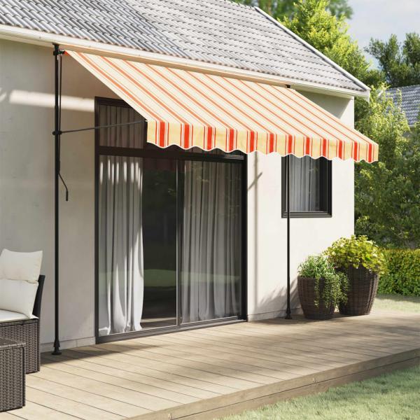 ARDEBO.de - Markisenvolant Gelb und Orange Gestreift 3 m