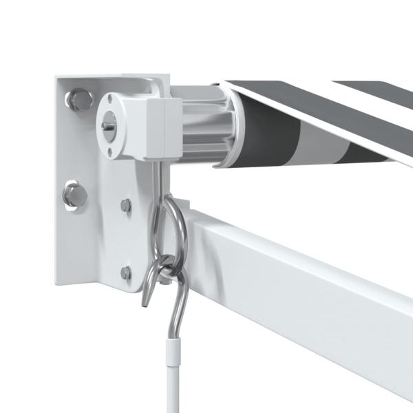 Markise Einziehbar Anthrazit und Weiß 4,5x3 m Stoff & Aluminium
