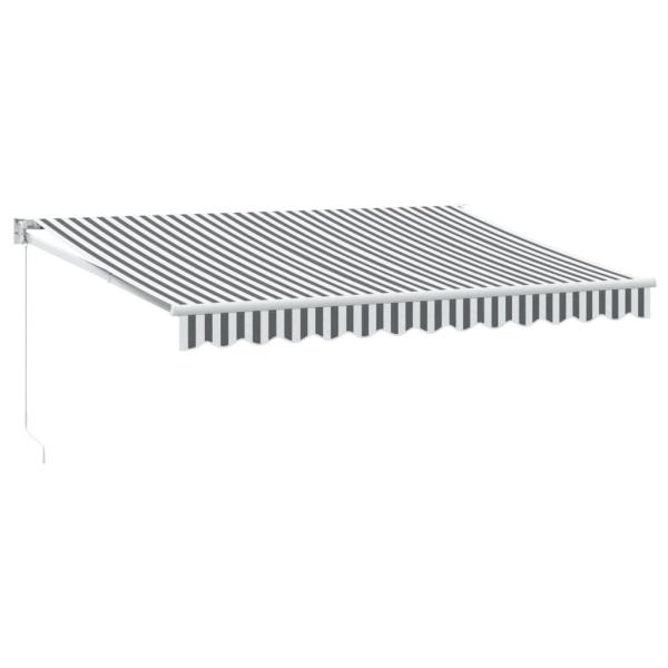 Markise Einziehbar Anthrazit & Weiß 3,5x2,5 m Stoff & Aluminium