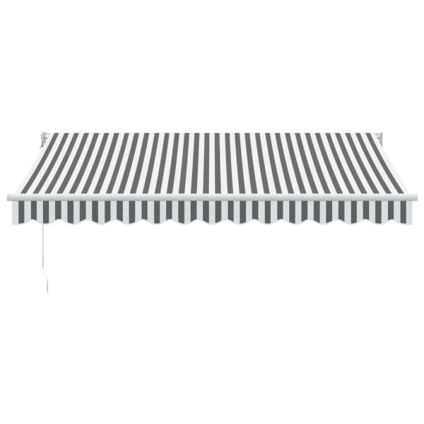 Markise Einziehbar Anthrazit & Weiß 3,5x2,5 m Stoff & Aluminium