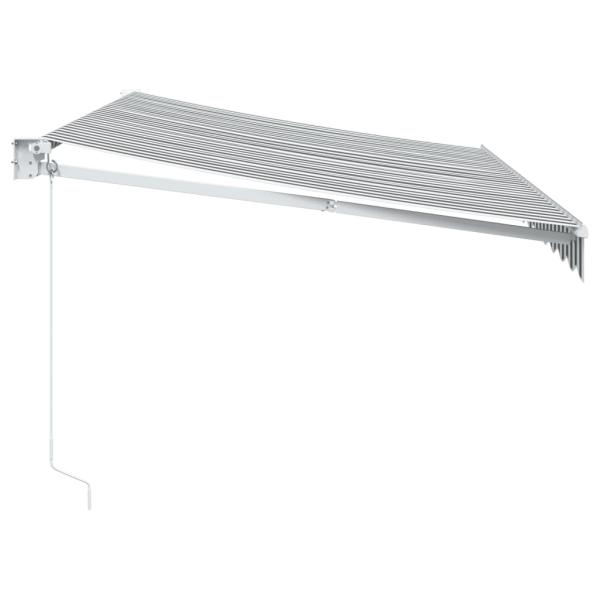 Markise Einziehbar Anthrazit & Weiß 3,5x2,5 m Stoff & Aluminium
