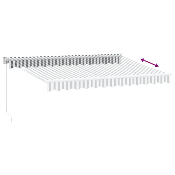 Markise Einziehbar Anthrazit & Weiß 3,5x2,5 m Stoff & Aluminium