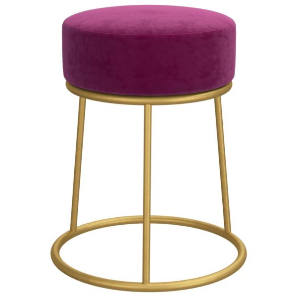 Runder Hocker Violett Samt