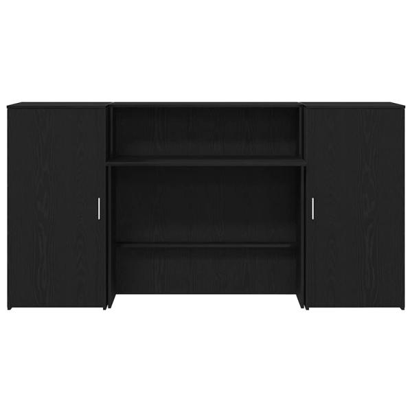 Empfangstheke Schwarz Eichen-Optik 200x50x103,5cm Holzwerkstoff