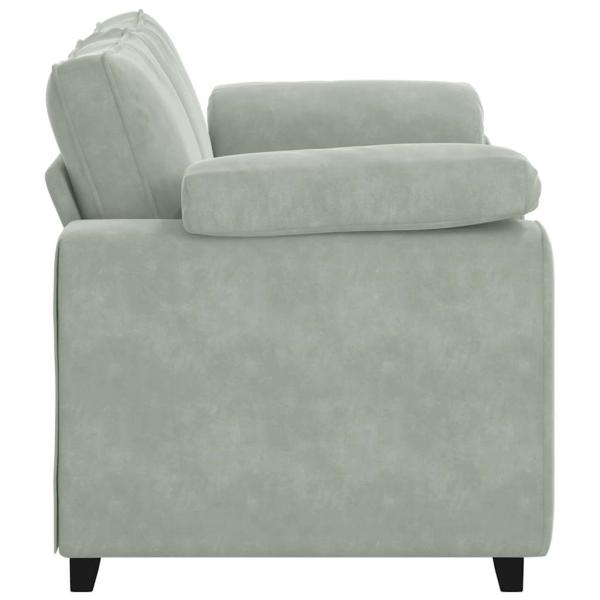 Zweisitzer-Sofa Hellgrau 120 cm Samt