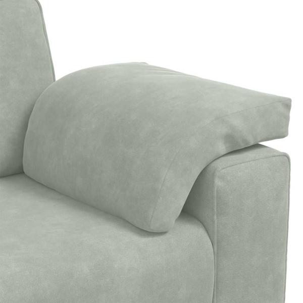 Zweisitzer-Sofa Hellgrau 120 cm Samt