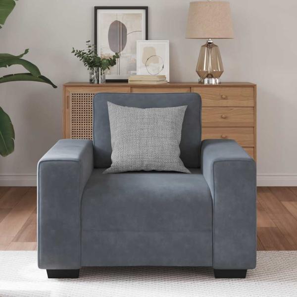 Sessel Dunkelgrau 60 cm Samt