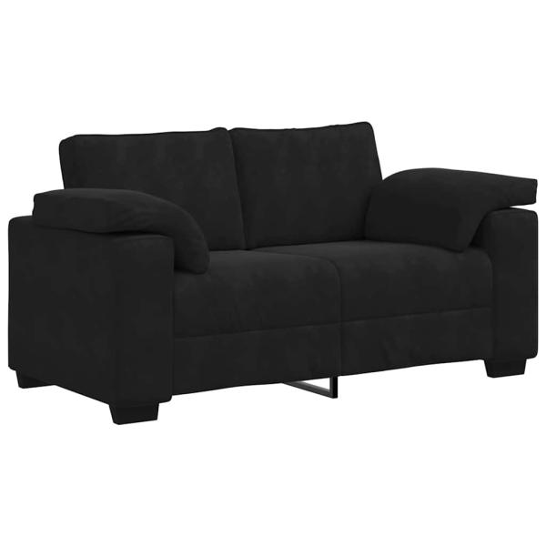 Zweisitzer-Sofa Schwarz 120 cm Samt