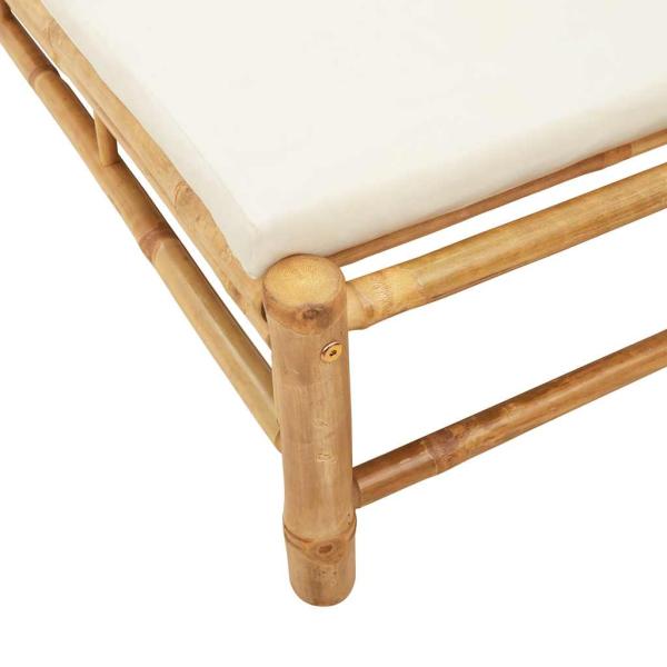 Sonnenliege mit Auflage 55x199x30 cm Bambus