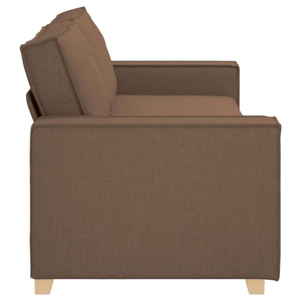 Sofa Stuhl Hellgrau 59 cm Stoff Braun Stoff und Holz Mittel