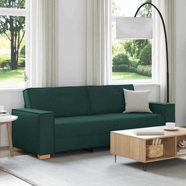 ARDEBO.de - Sofa Stuhl Hellgrau 59 cm Stoff Dunkelgrün Polyester, Holz