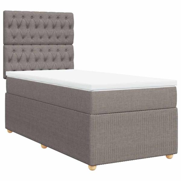 ARDEBO.de - Boxspringbett mit Matratze Taupe 80x200 cm Stoff