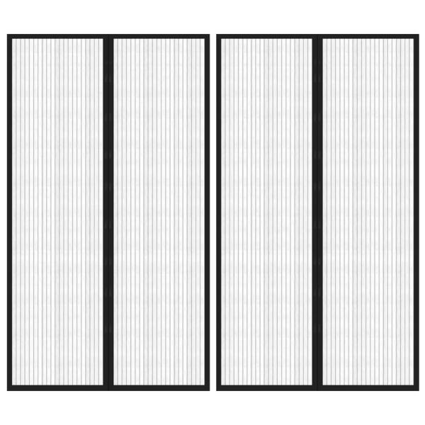 ARDEBO.de - Fliegengitter-Türvorhänge 2 Stk. Magnet Schwarz 200x80 cm