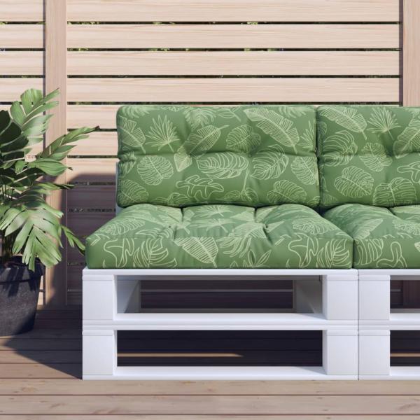 ARDEBO.de - Palettenkissen Blattmuster 80x40x12 cm Stoff