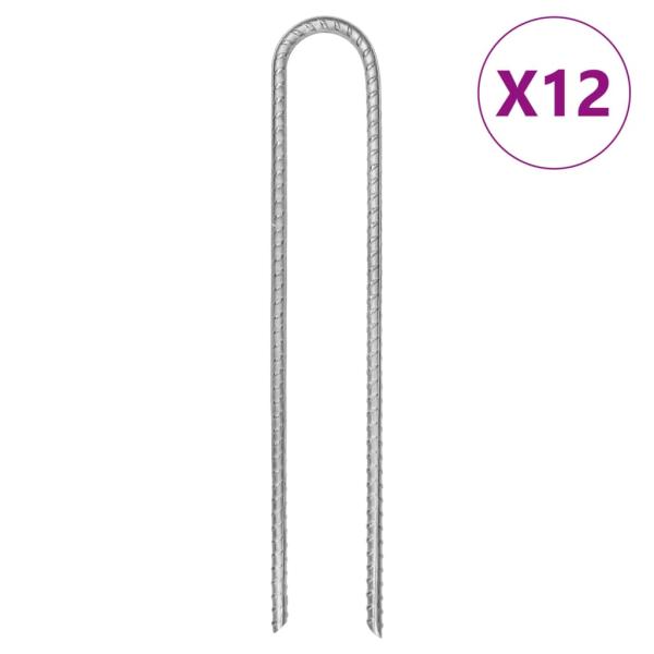 ARDEBO.de - Zeltheringe 12 Stk. U-Form 30 cm Ø7 mm Verzinkter Stahl