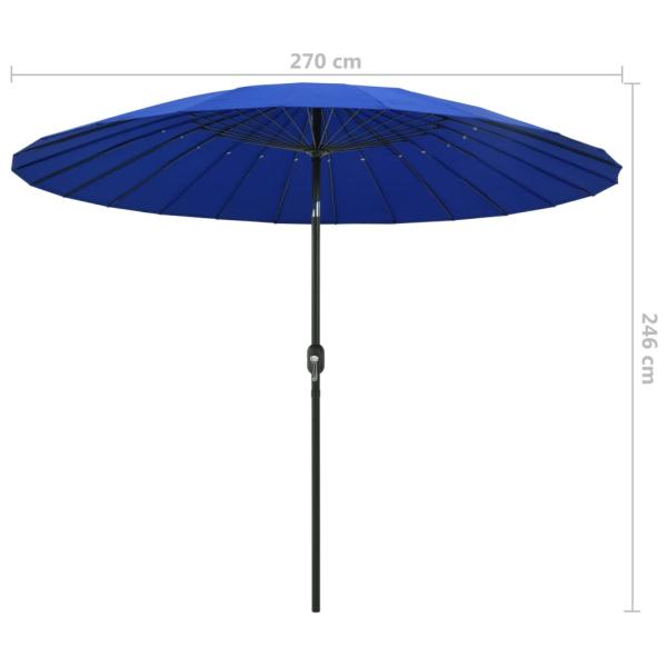 Sonnenschirm mit Aluminium-Mast 270 cm Azurblau