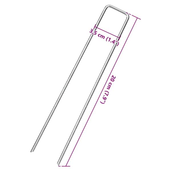Bodenanker 50 Stk. U-Form 20x3,5 cm Verzinkter Stahl
